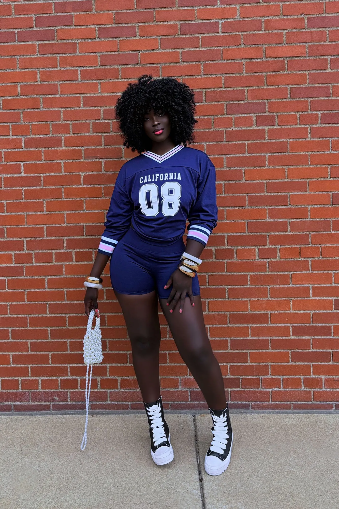 08 Cali Biker Short Set - Navy/combo