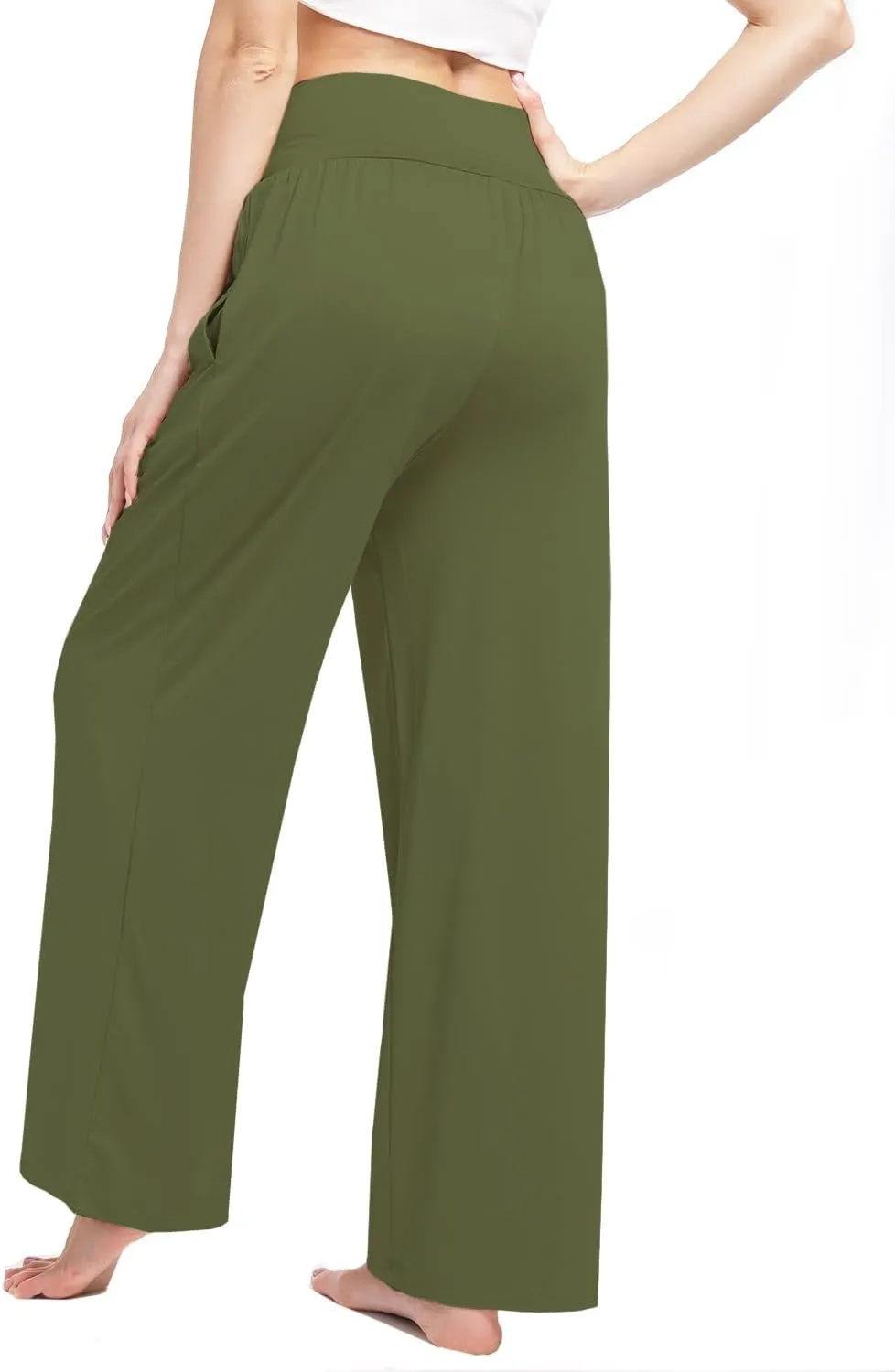 3 Pack Womens Wide Leg Yoga Pants Crossover High Waisted Casual Loose Lounge Sweatpants with Pockets