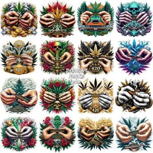 35 Men Hands 420 Cannabis Marijuana Designs Bundle PNG