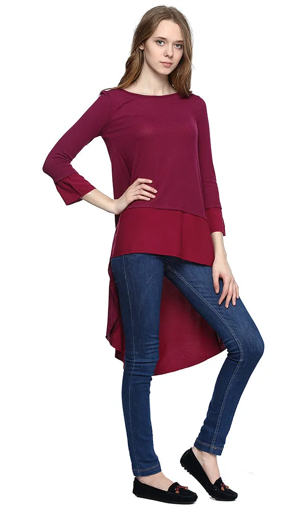 39324 High Low Top - Eggplant