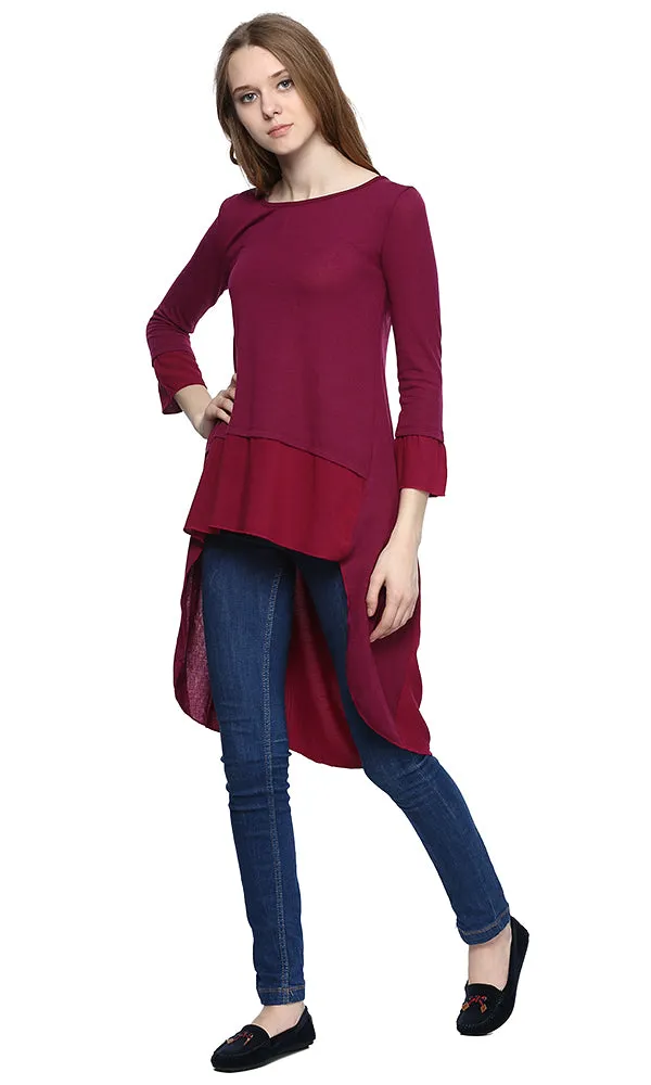39324 High Low Top - Eggplant