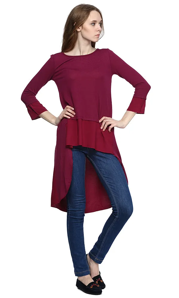 39324 High Low Top - Eggplant