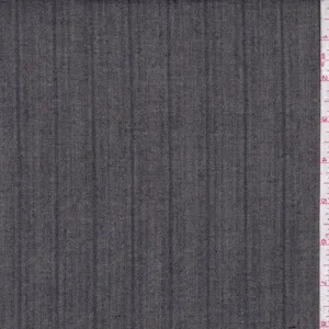 4 YD PC-Charcoal/Black Shadow Stripe Suiting Fabric