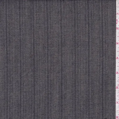 4 YD PC-Charcoal/Black Shadow Stripe Suiting Fabric