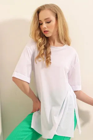 4123 yirtmaçli oversize tişört