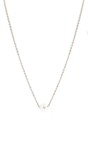 49863 Golden Chain With Pearl Pendant Necklace