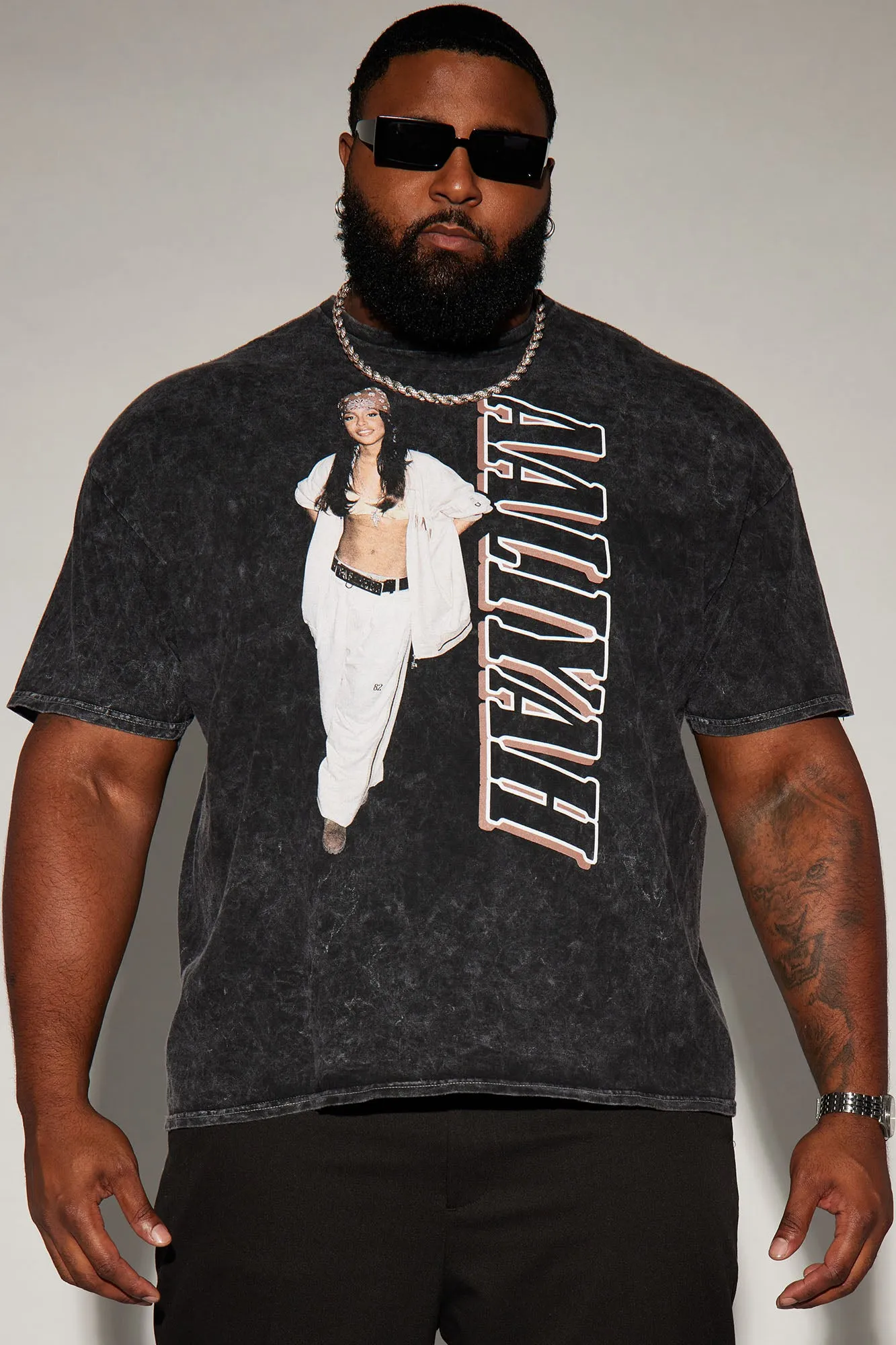 Aaliyah Try Again Short Sleeve Tee - Black