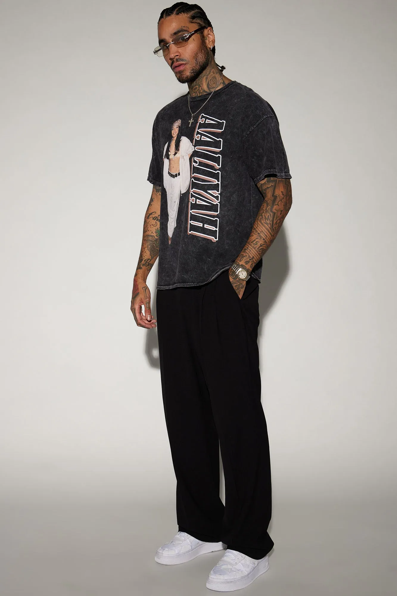 Aaliyah Try Again Short Sleeve Tee - Black