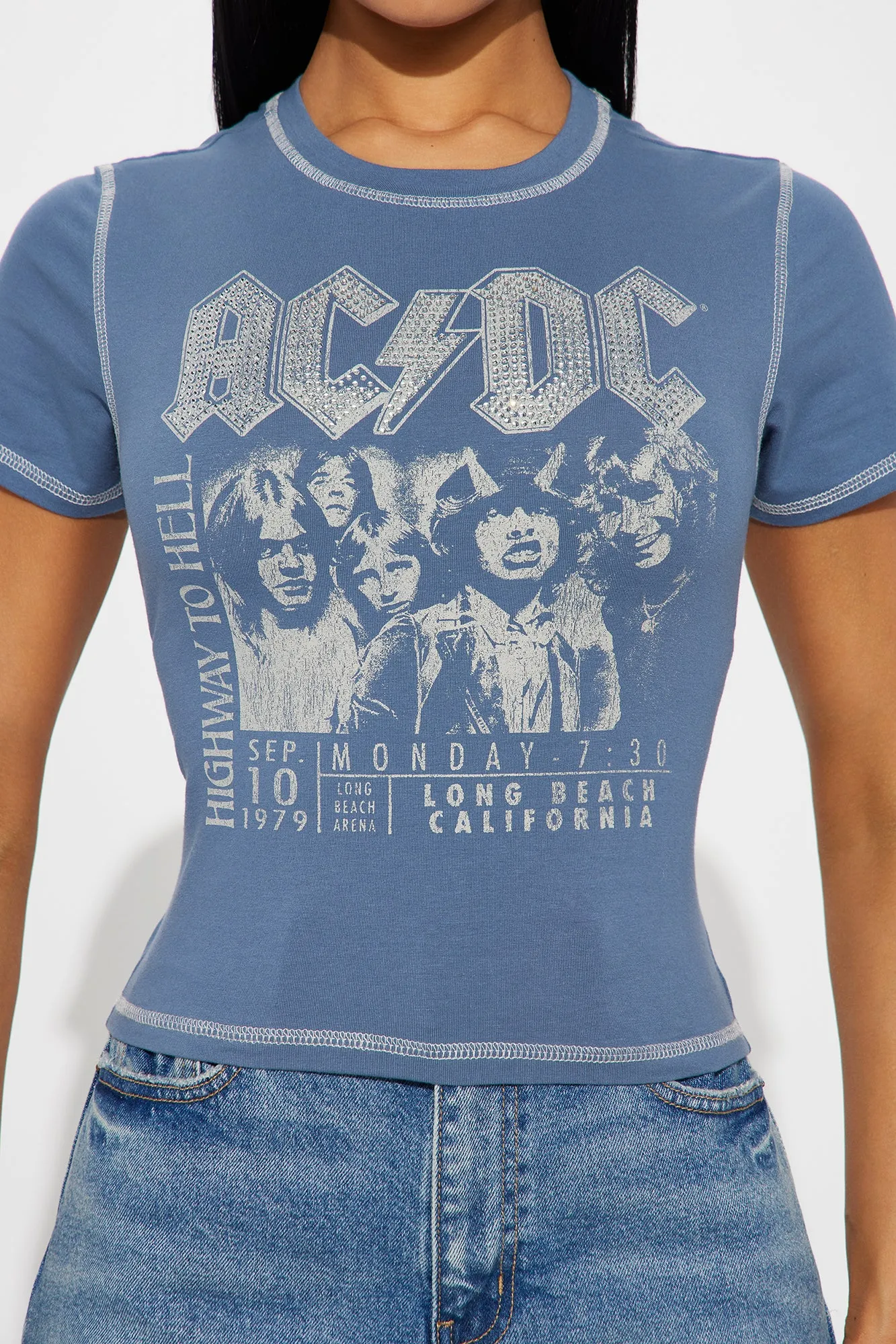 ACDC Angel Wings Baby Tee - Blue