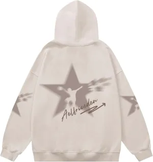Aelfric Eden Star Figure Print Hoodie Oversized Graphic Hoodies Unisex Y2K Hoodies Sweatshirt Long Sleeve Pocket Pullover