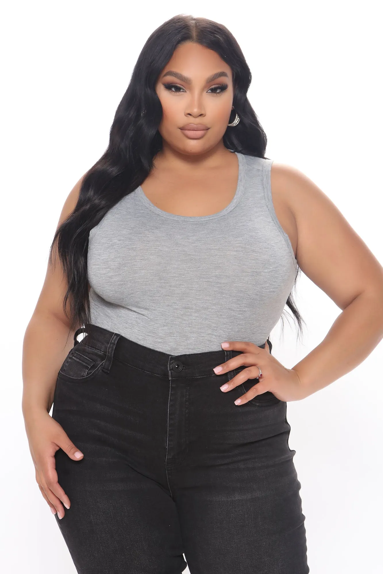 Alana Sleeveless Bodysuit - Heather Grey