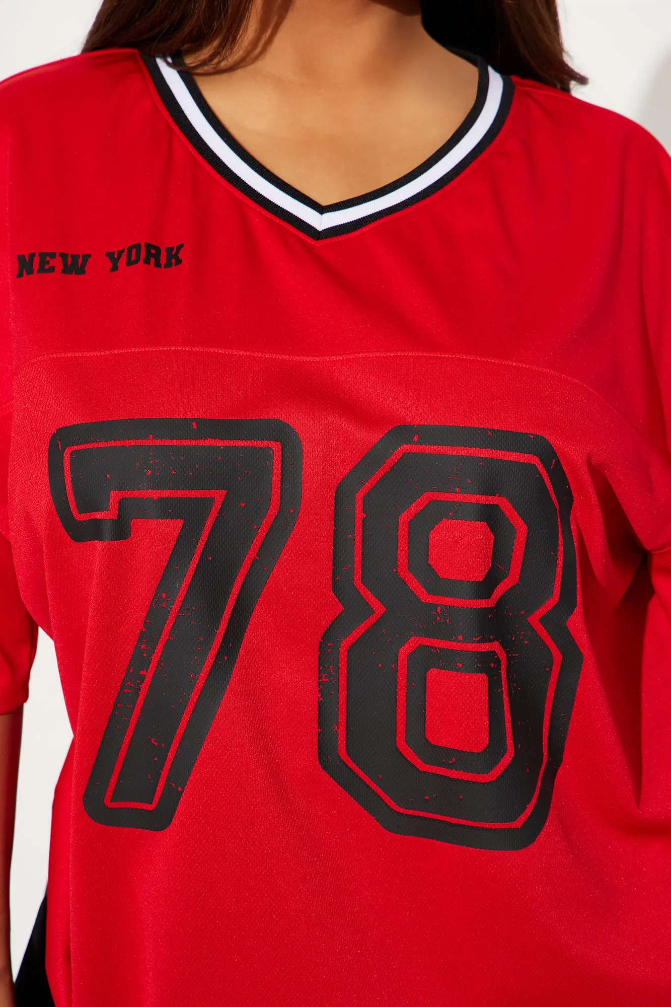 Alessia Jersey Tee - Red