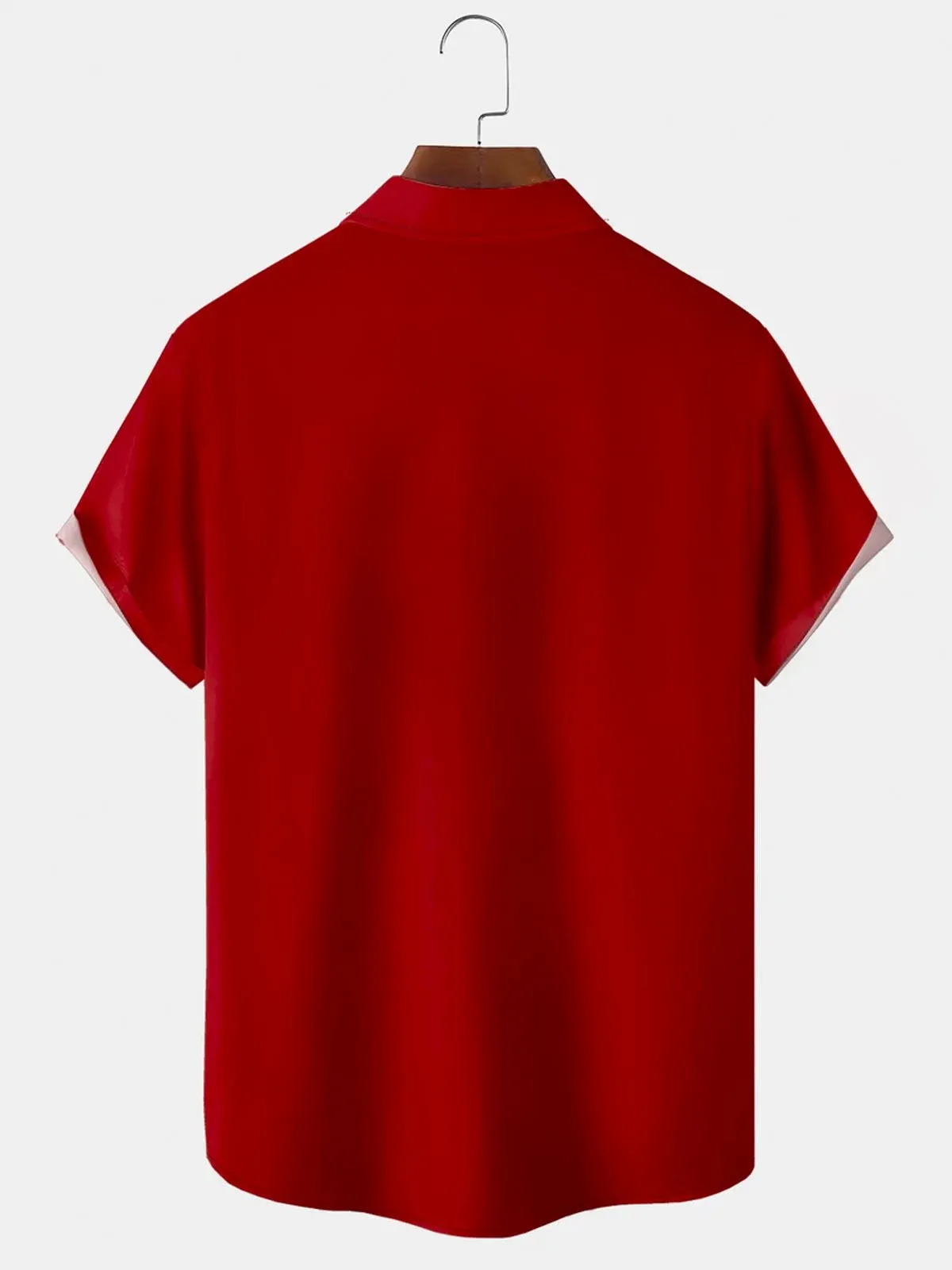 Alohadaddy Christmas Holiday Red Men's Bowling Shirts Santa Elk Cartoon Stretch Comfortable Easy Care Camp Pocket Shirts