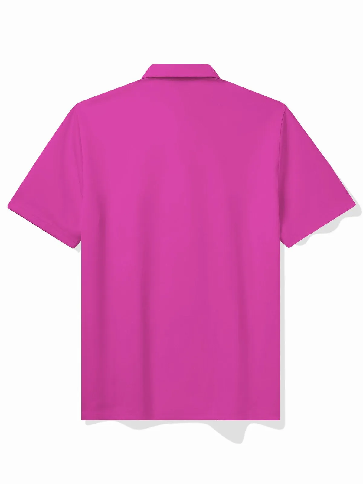 Alohadaddy Holiday Beach Flamingo Men's Hawaiian Polo Shirt Stretch Comfortable Pullover Pink Polo