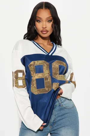 Amika Camo Jersey Tee - Navy/combo