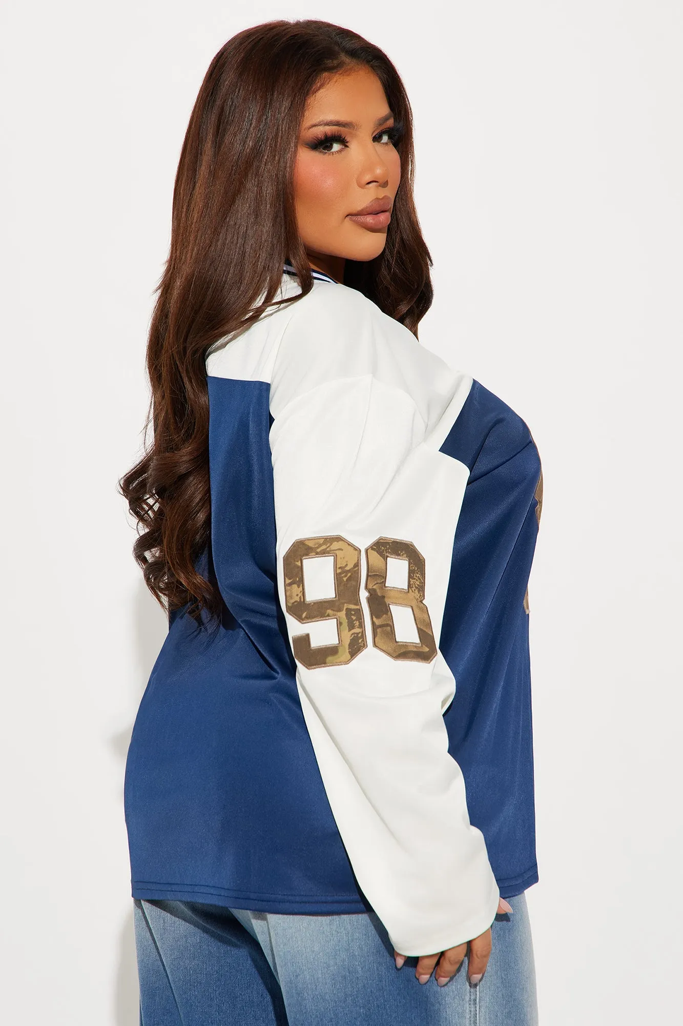 Amika Camo Jersey Tee - Navy/combo