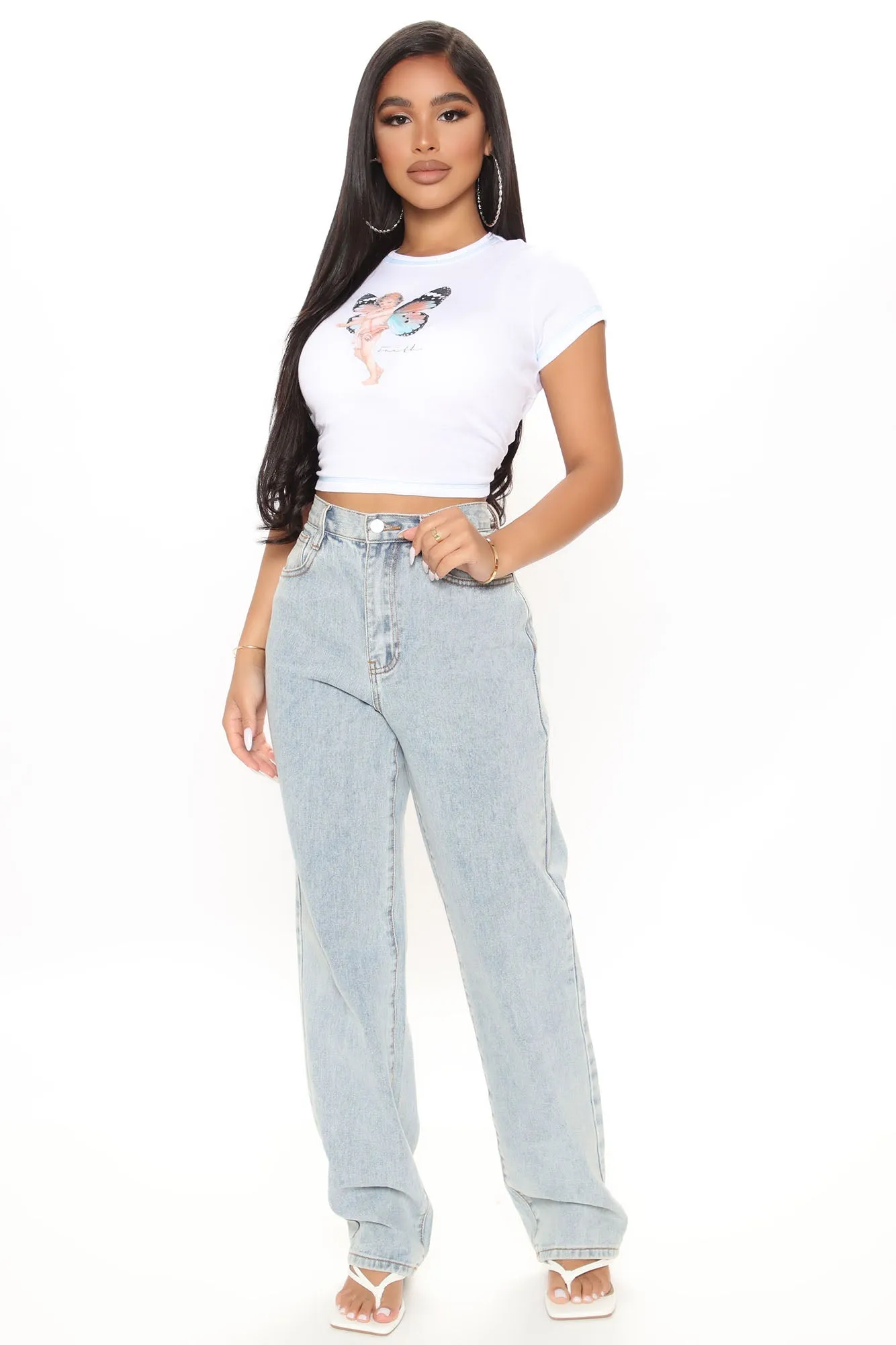 Angel Of Growth Baby Tee - Off White