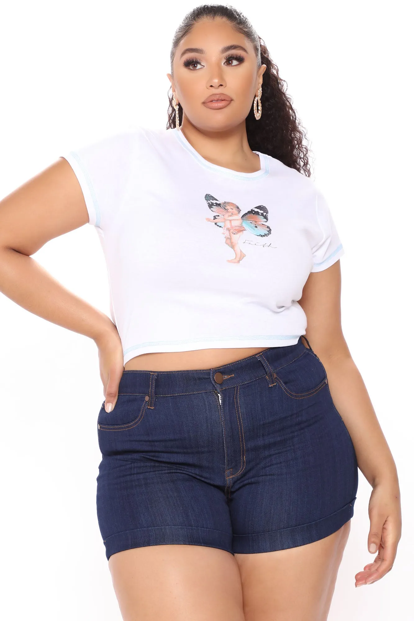 Angel Of Growth Baby Tee - Off White