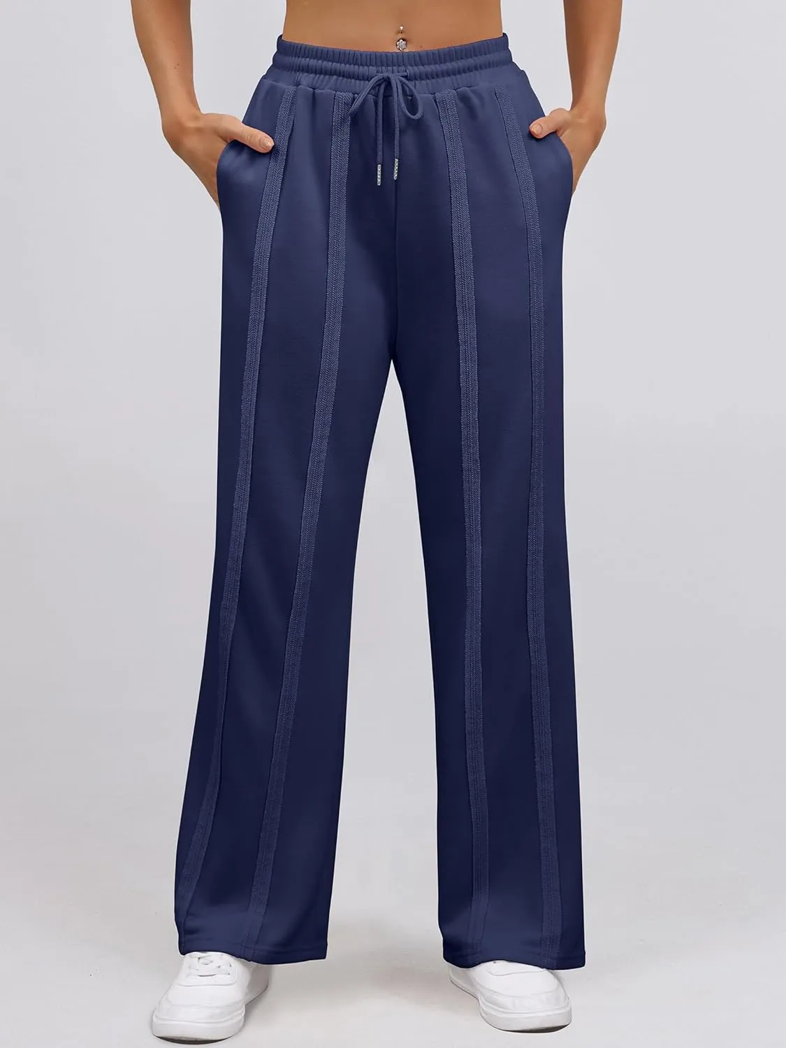 ANRABESS Women High Waist Wide Straight Leg Sweatpants Casual 2025 Joggers Sweat Lounge Pants with Pockets