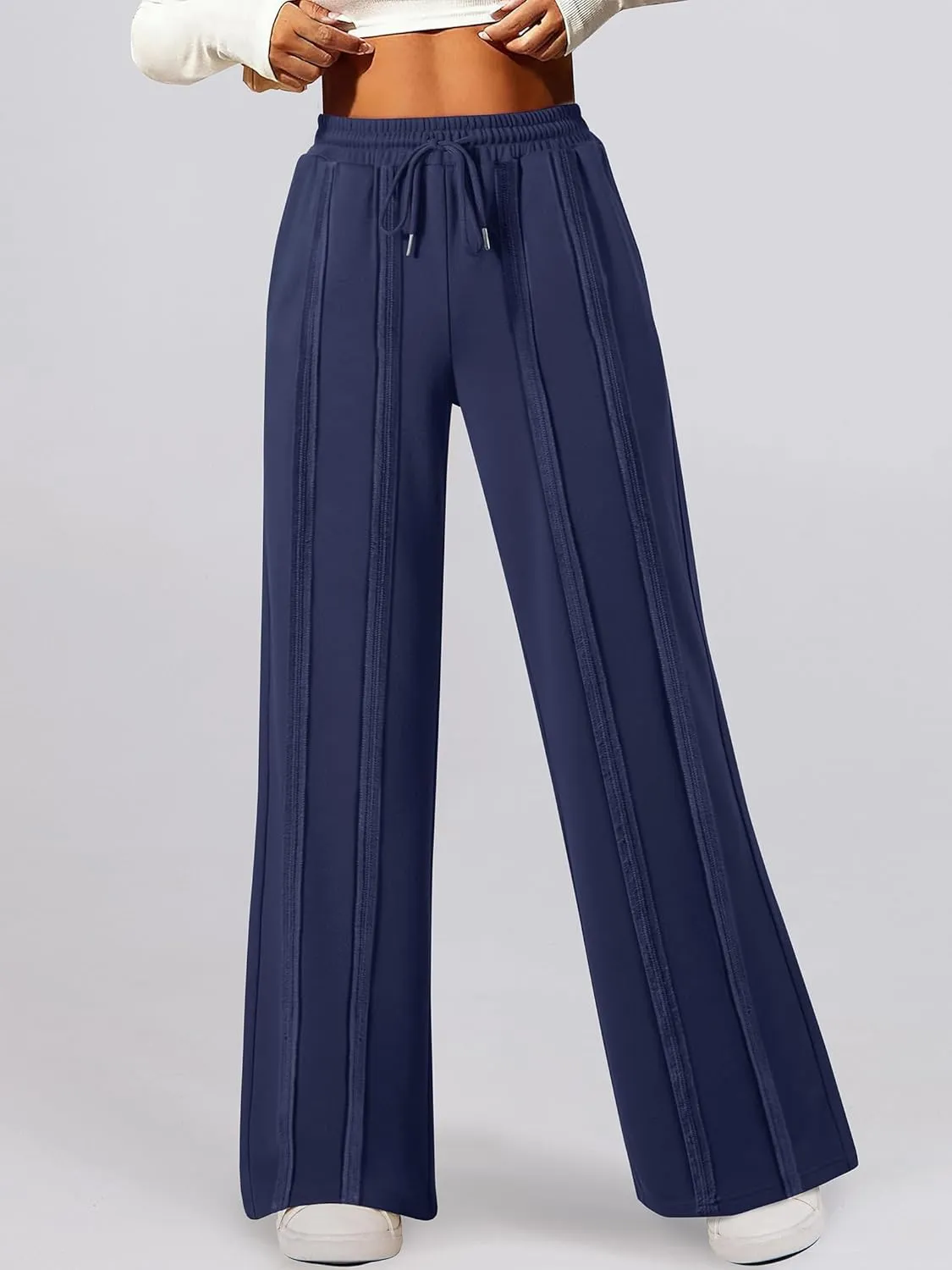 ANRABESS Women High Waist Wide Straight Leg Sweatpants Casual 2025 Joggers Sweat Lounge Pants with Pockets
