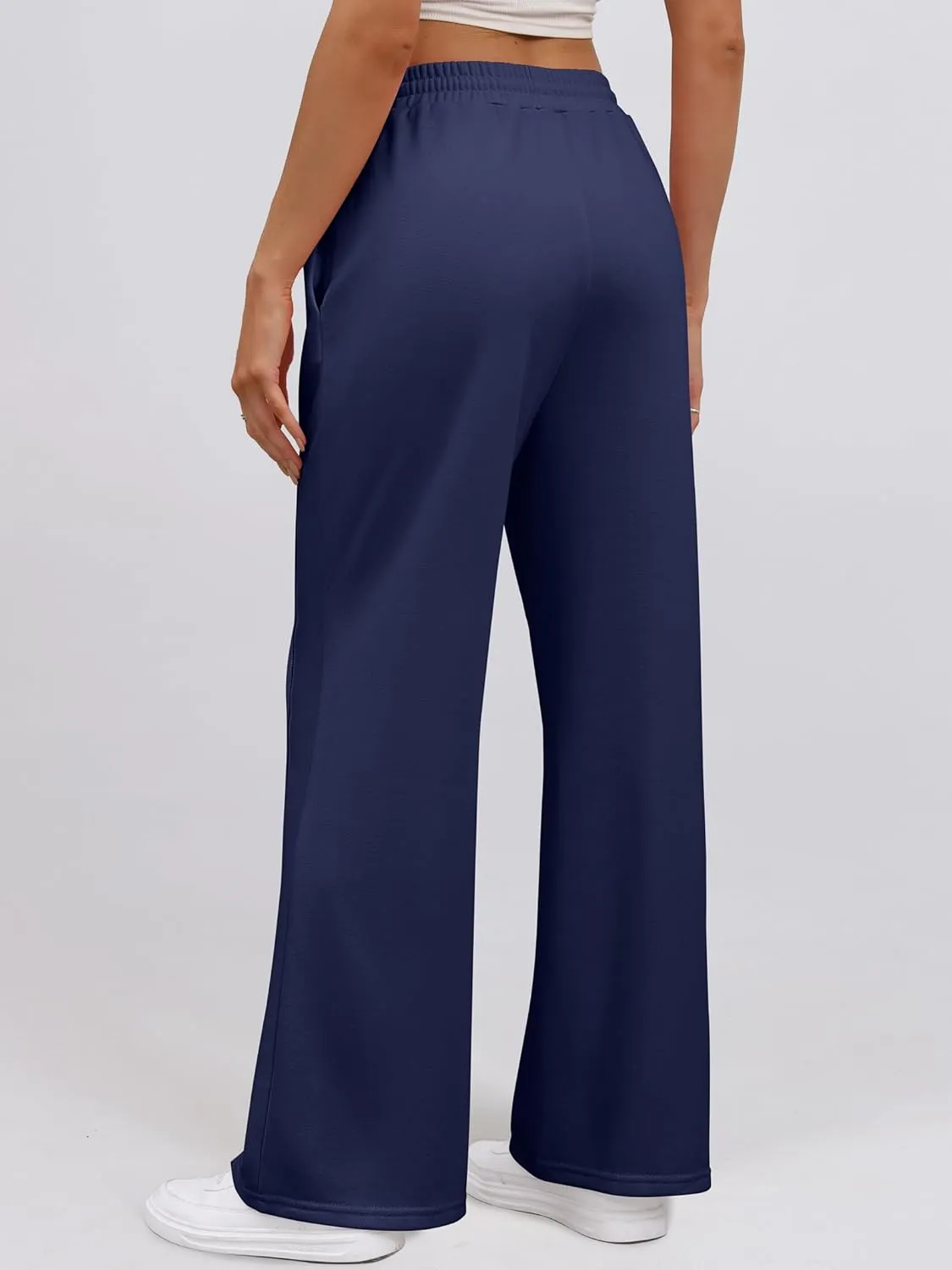 ANRABESS Women High Waist Wide Straight Leg Sweatpants Casual 2025 Joggers Sweat Lounge Pants with Pockets
