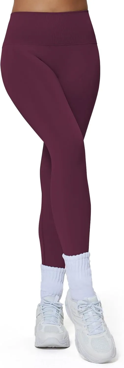 Aoxjox Workout Peach Contour Seamless Hidden Scrunch Butt Lift Leggings for Women Gym Yoga Pants 24"