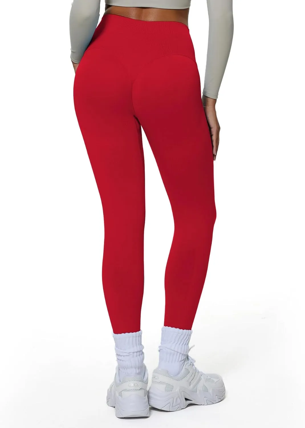 Aoxjox Workout Peach Contour Seamless Hidden Scrunch Butt Lift Leggings for Women Gym Yoga Pants 24"