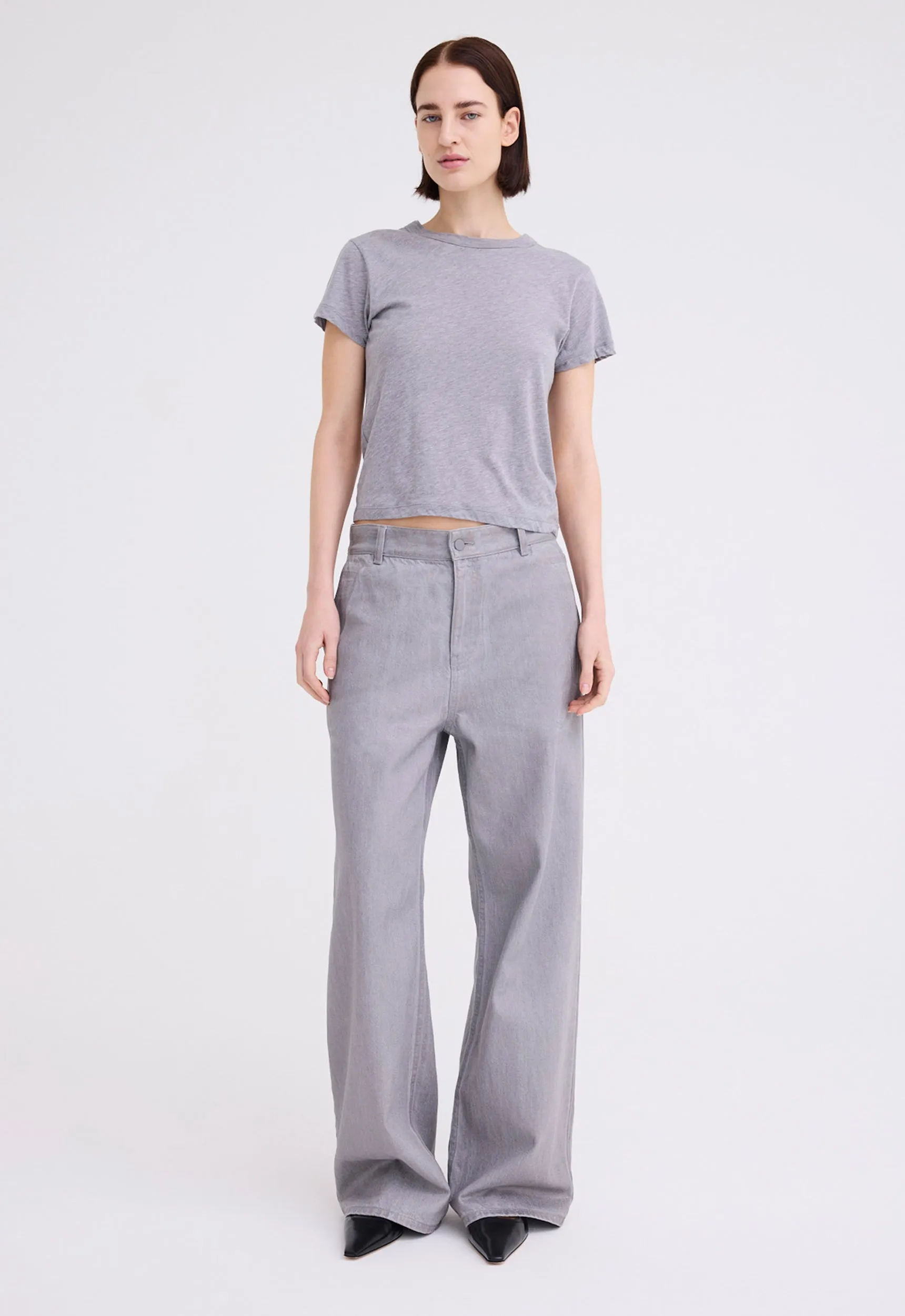 Baby Pima Cotton Tee - Grey Marle