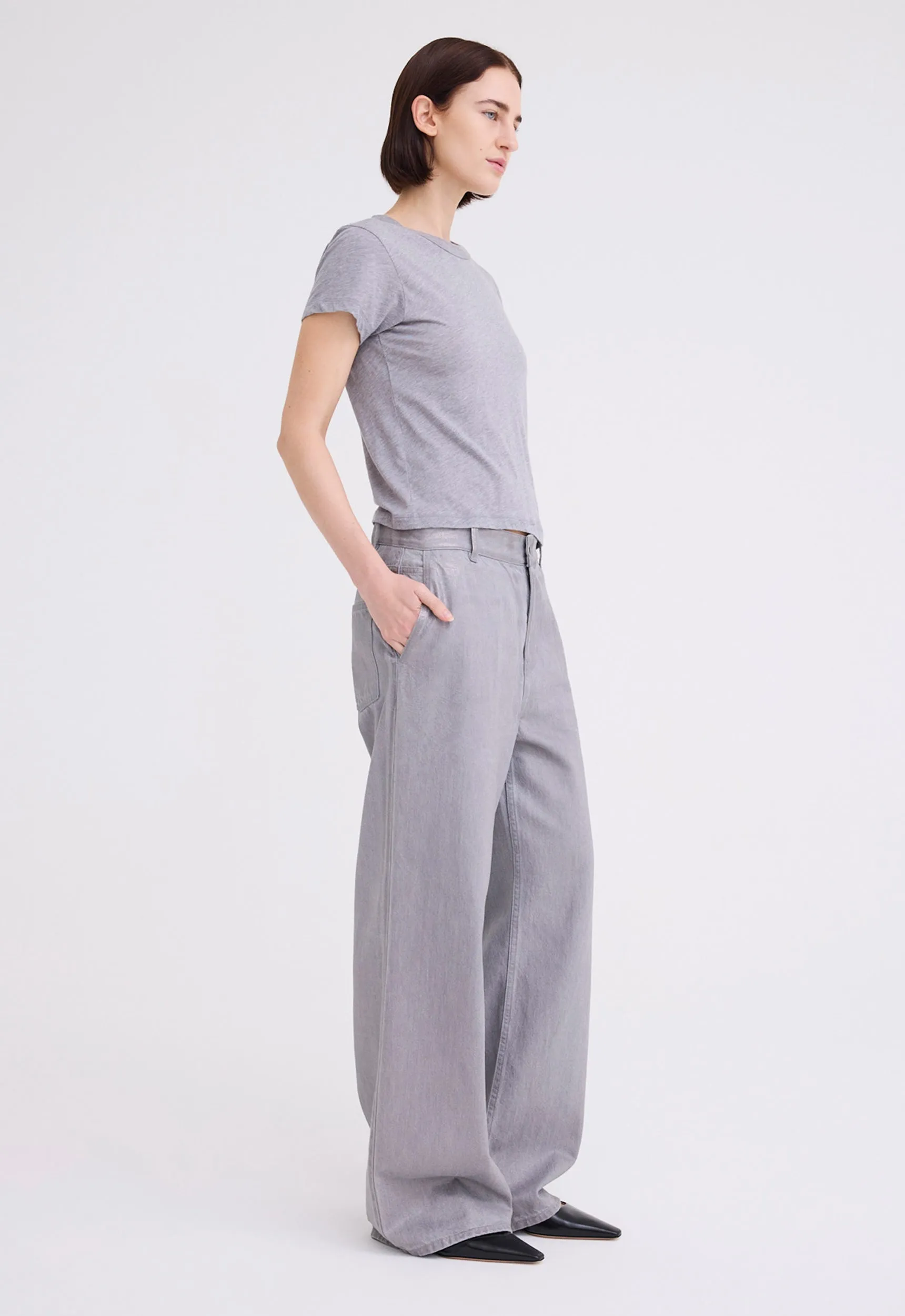 Baby Pima Cotton Tee - Grey Marle