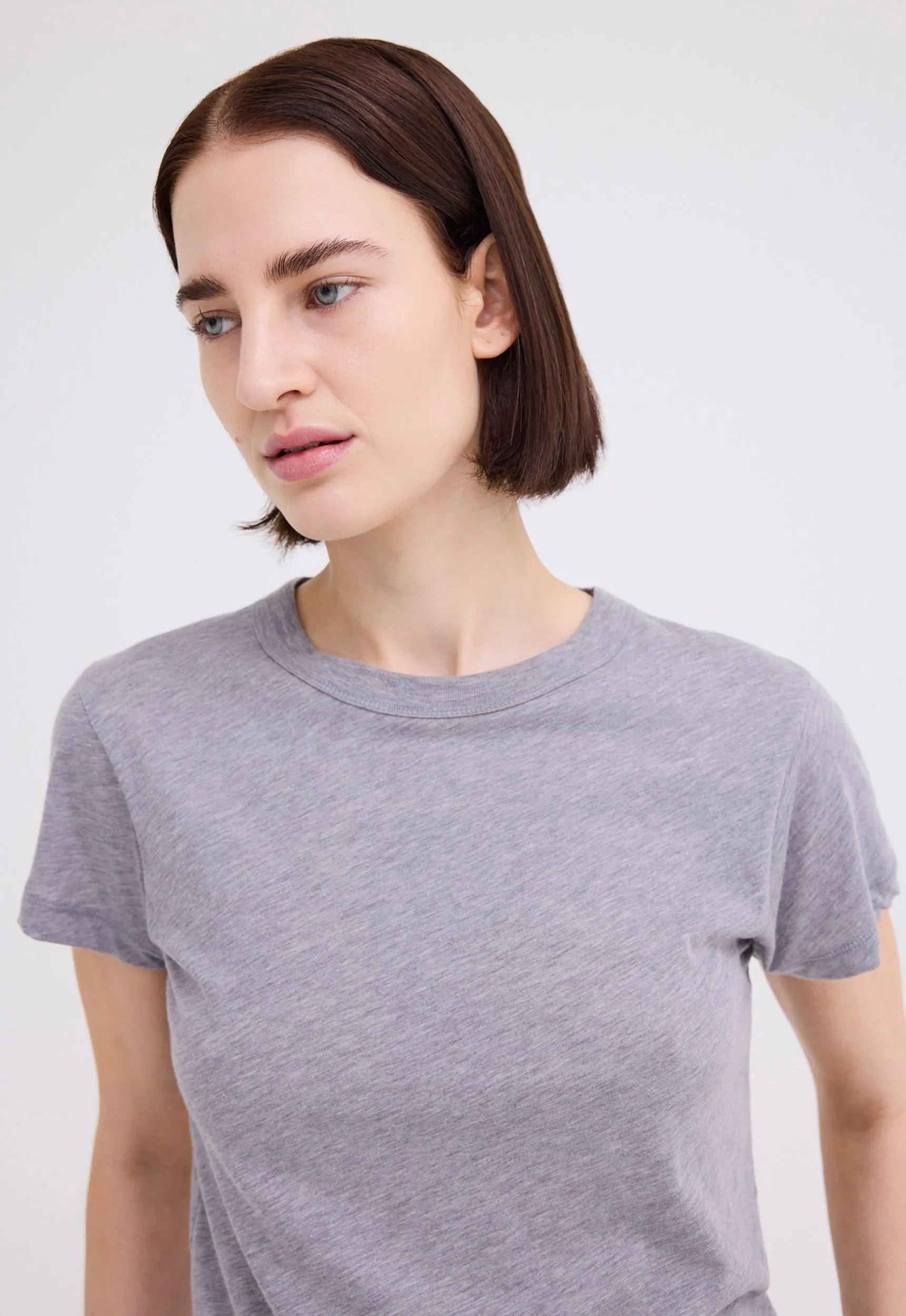 Baby Pima Cotton Tee - Grey Marle