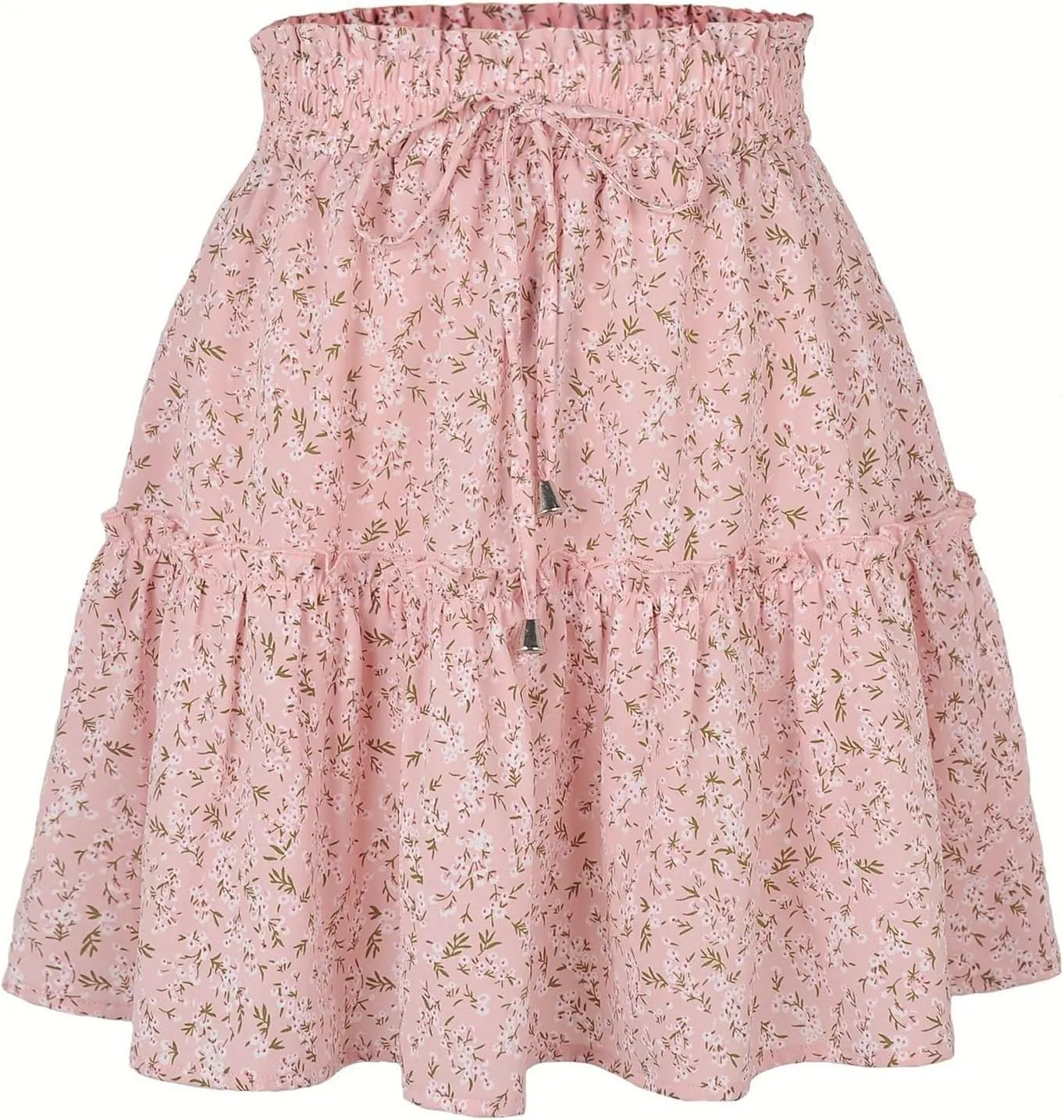 Beach Vacation Clothes for Women Summer Loose Casual Trendy Elastic Waist Floral Print Boho Mini Skirts, S-XL