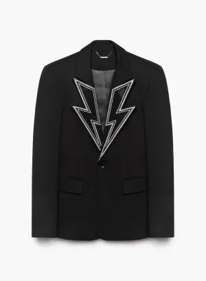 Black Bolt Lapel Blazer
