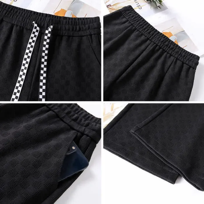 Black Heart Pattern Stripe Sweater Casual Pants