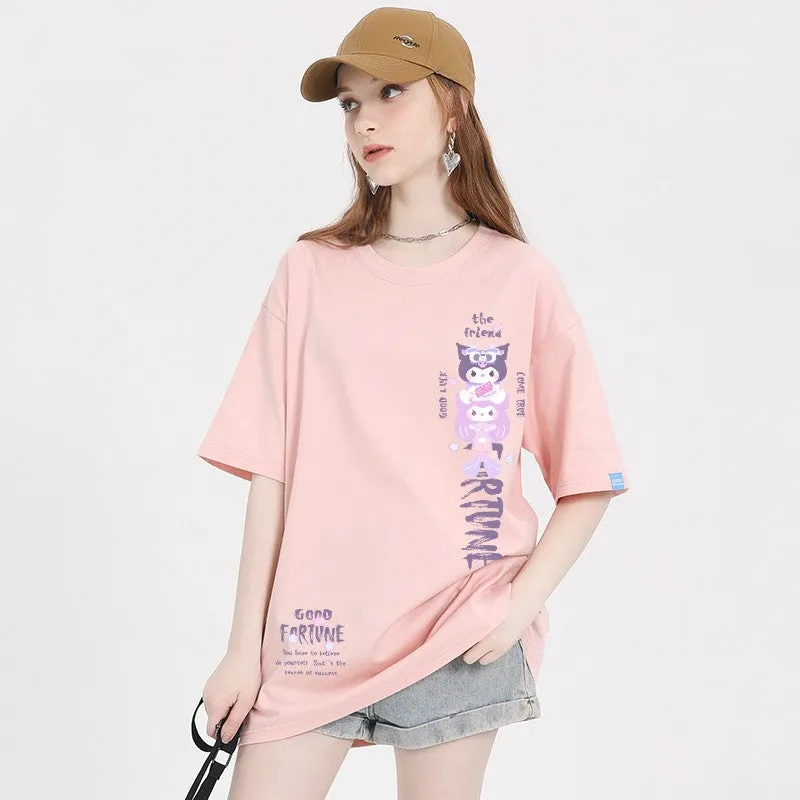 Black t-shirts trendy women's short-sleeved oversized