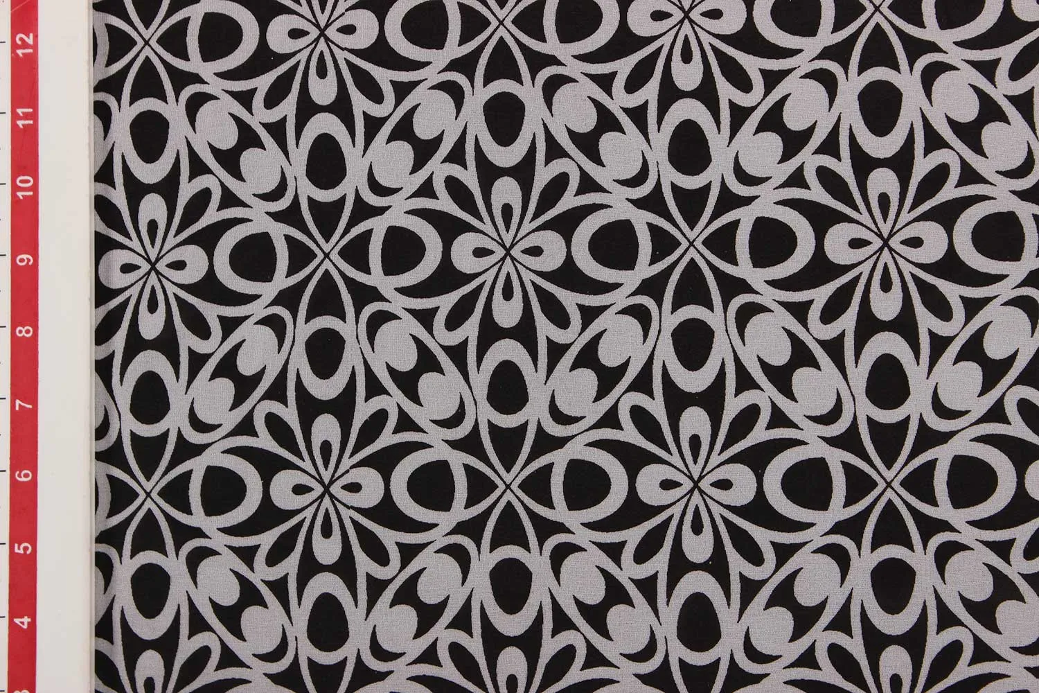 Black, White Printed Georgette Fabric