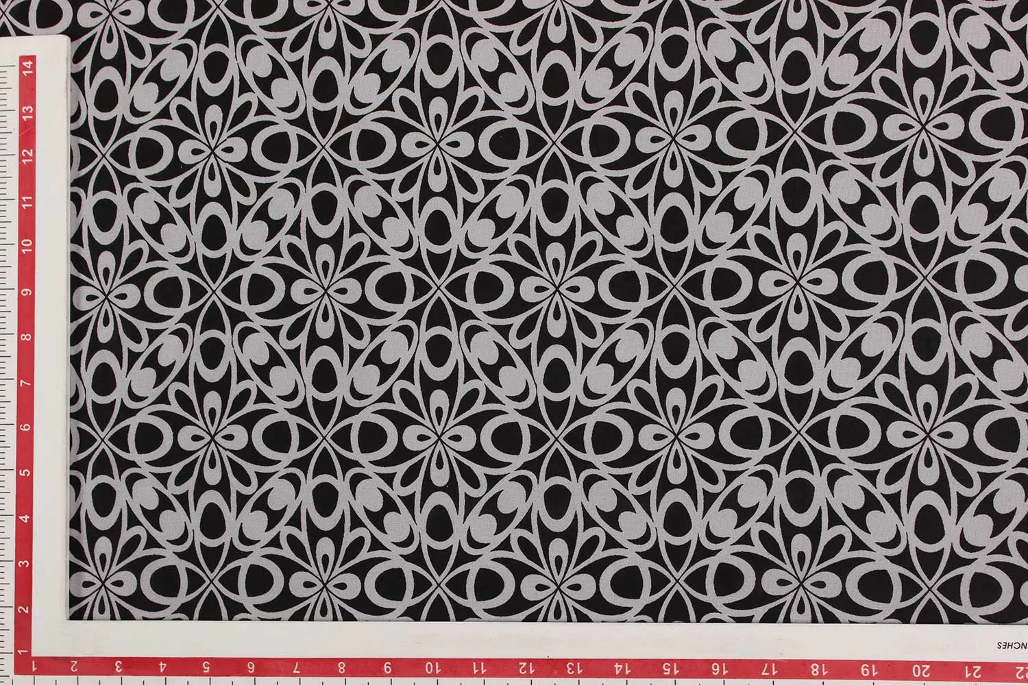 Black, White Printed Georgette Fabric