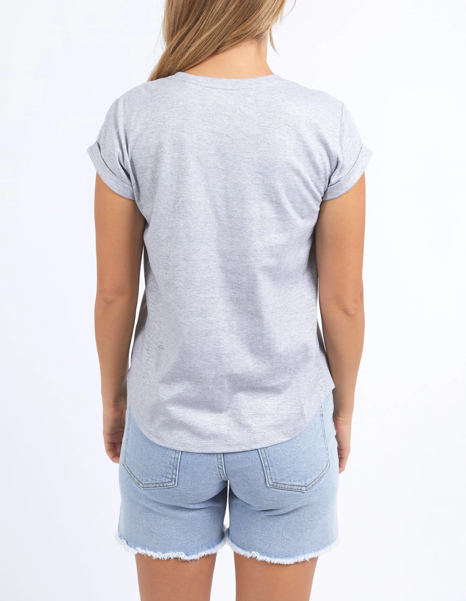 Bodie Metallic Tee - Grey Marle
