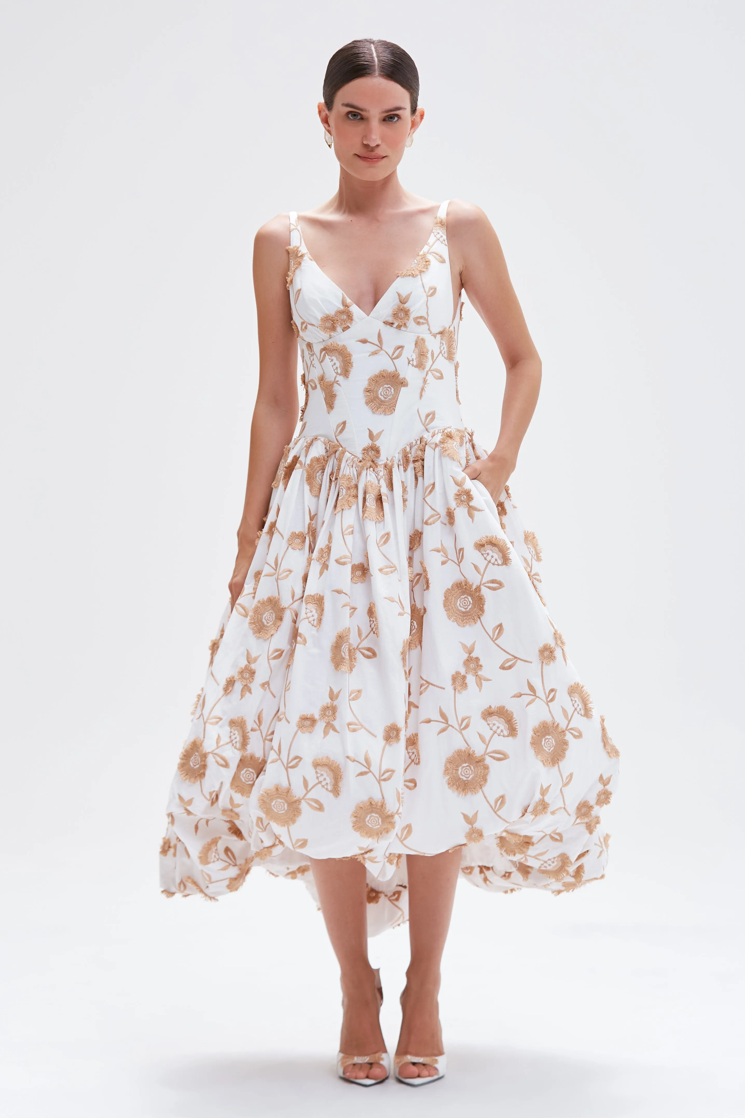 BOTANICAL POPLIN MIDI DRESS (RUNWAY)