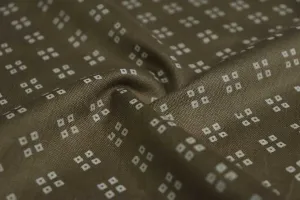 Brown Traditional Rayon Flax Fabric