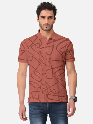 BULLMER Brick Trendy Printed Half Sleeve Polo T-shirt for Mens