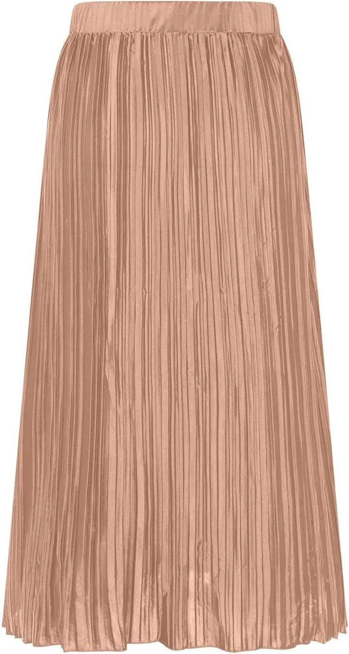 Business Casual Skirts Women Elastic High Waisted Skirts Flowy Summer Skirt Slit Split Sexy Skirts Pleated Midi Skirt
