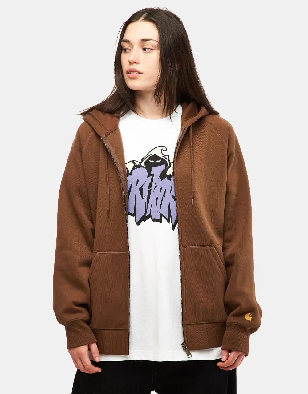 Carhartt WIP Hooded Chase Jacket - Chocolate/Gold