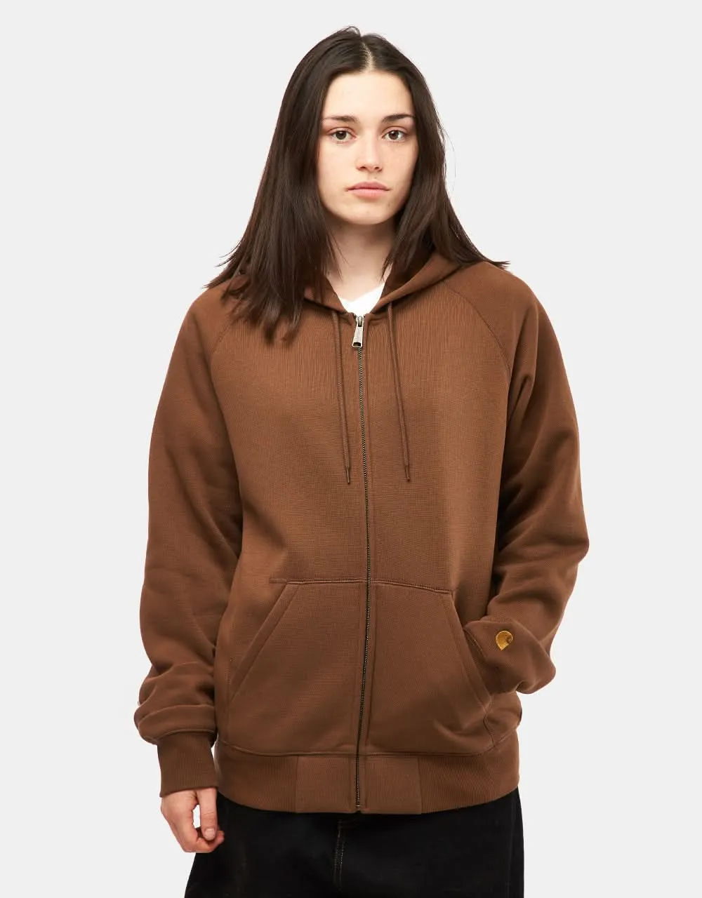 Carhartt WIP Hooded Chase Jacket - Chocolate/Gold