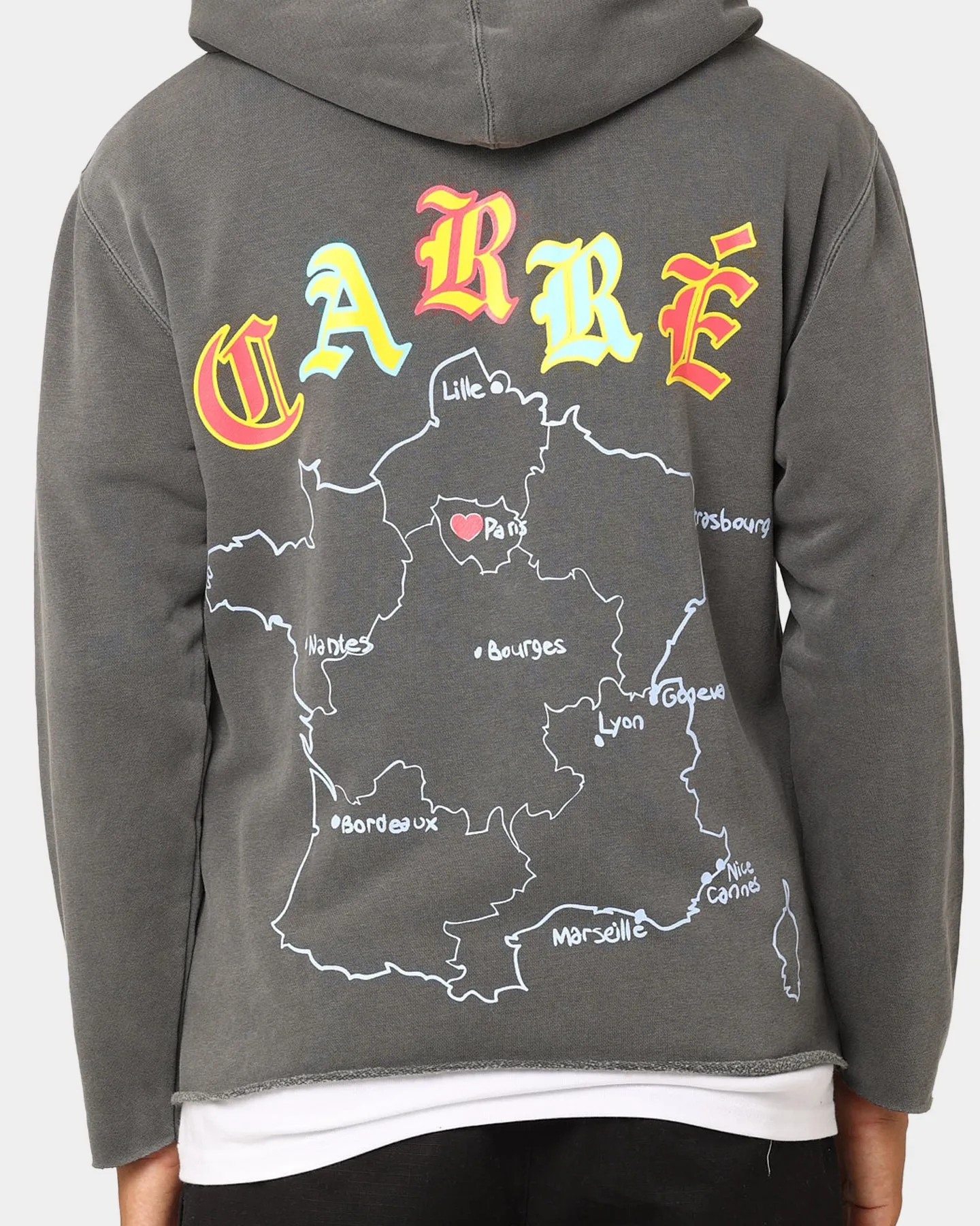 Carré L'Amour Cutoff Vintage Hoodie Washed Black