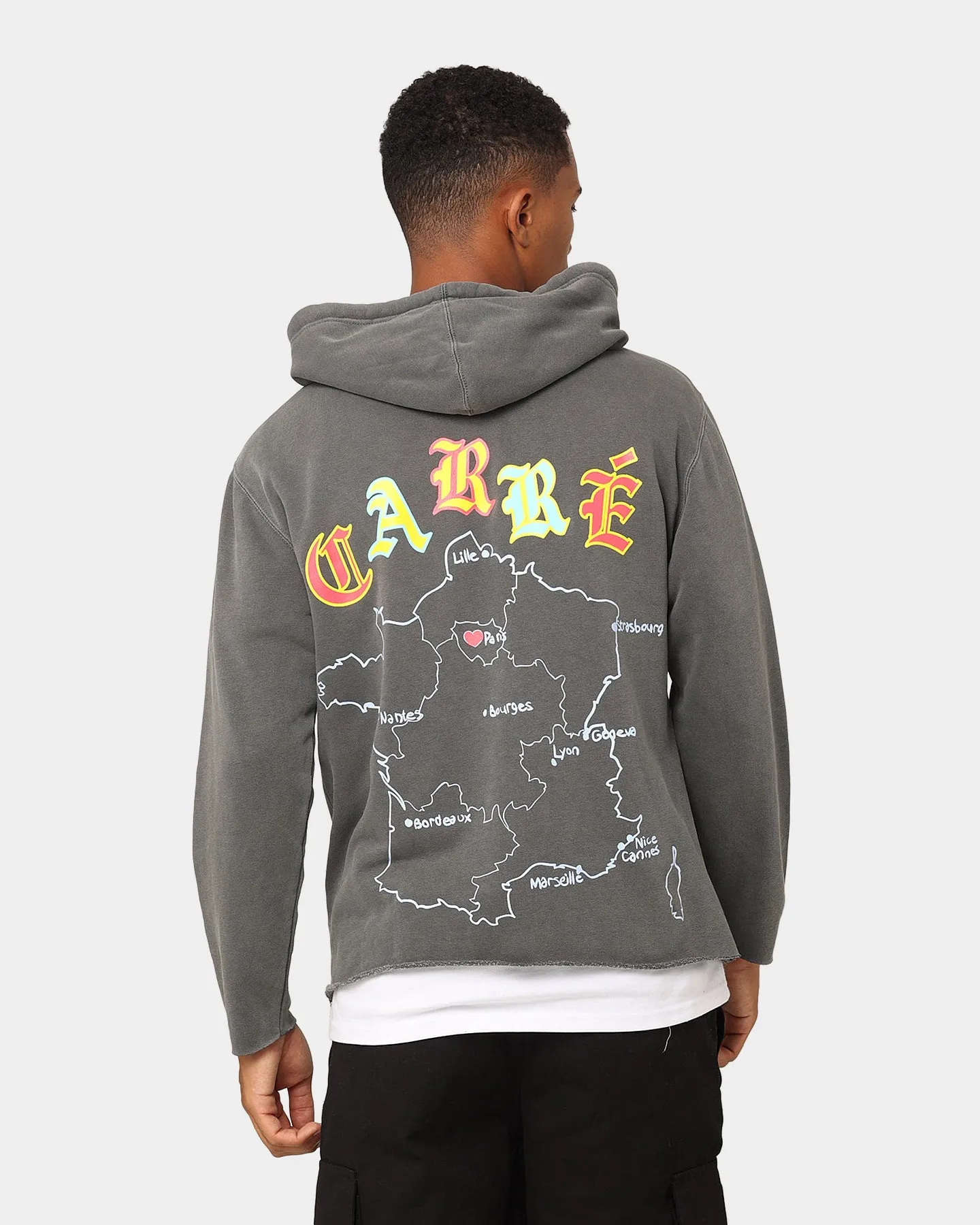 Carré L'Amour Cutoff Vintage Hoodie Washed Black