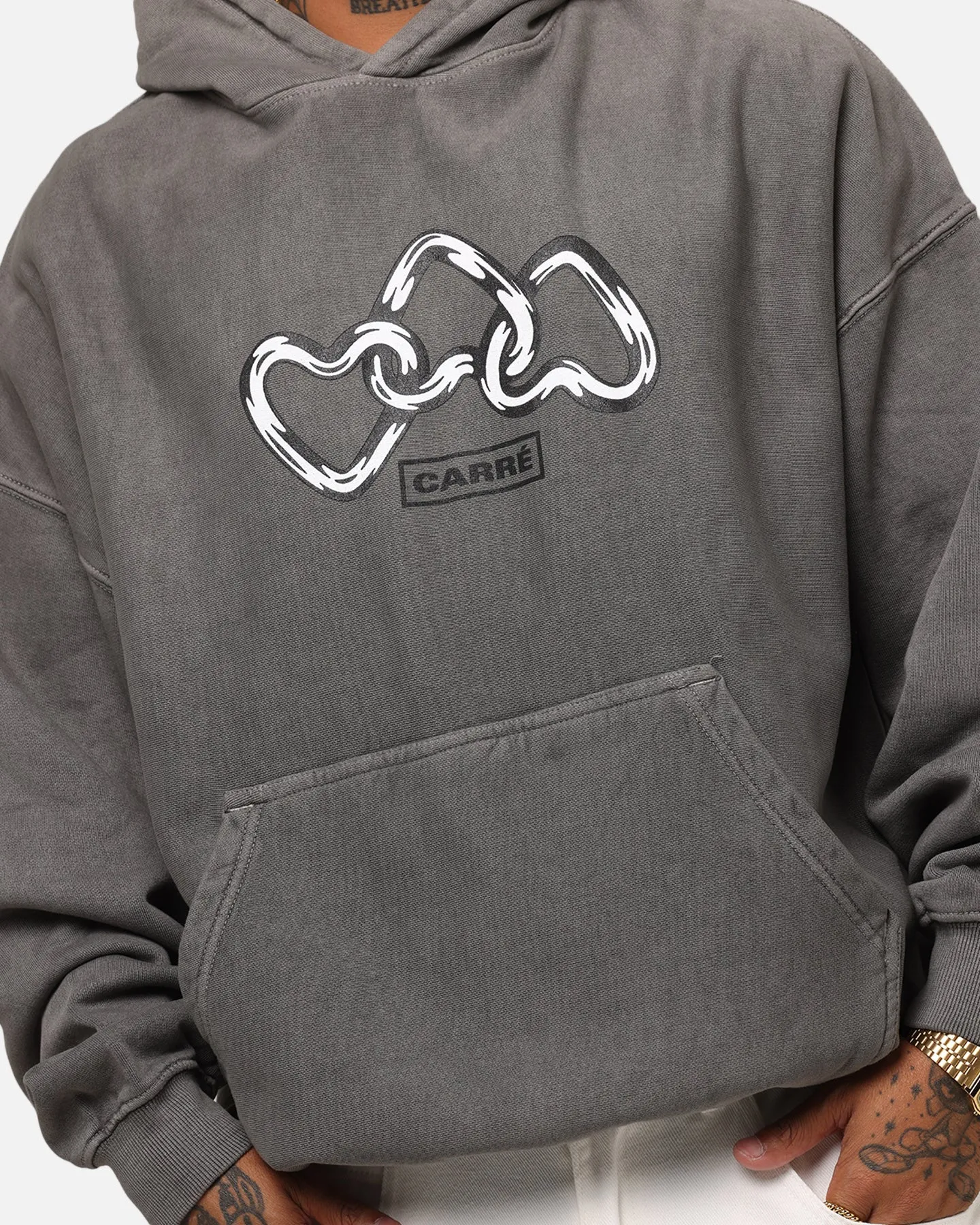 Carre Link Hoodie Washed Charcoal
