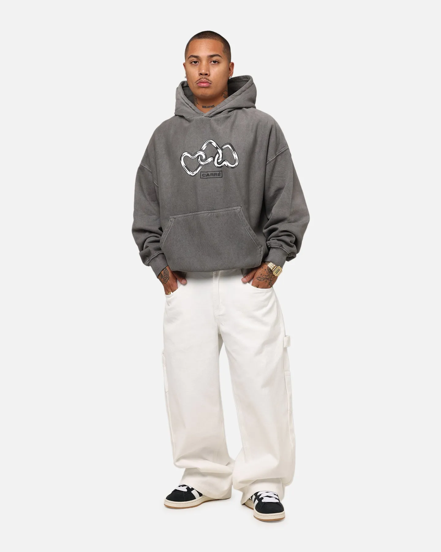 Carre Link Hoodie Washed Charcoal