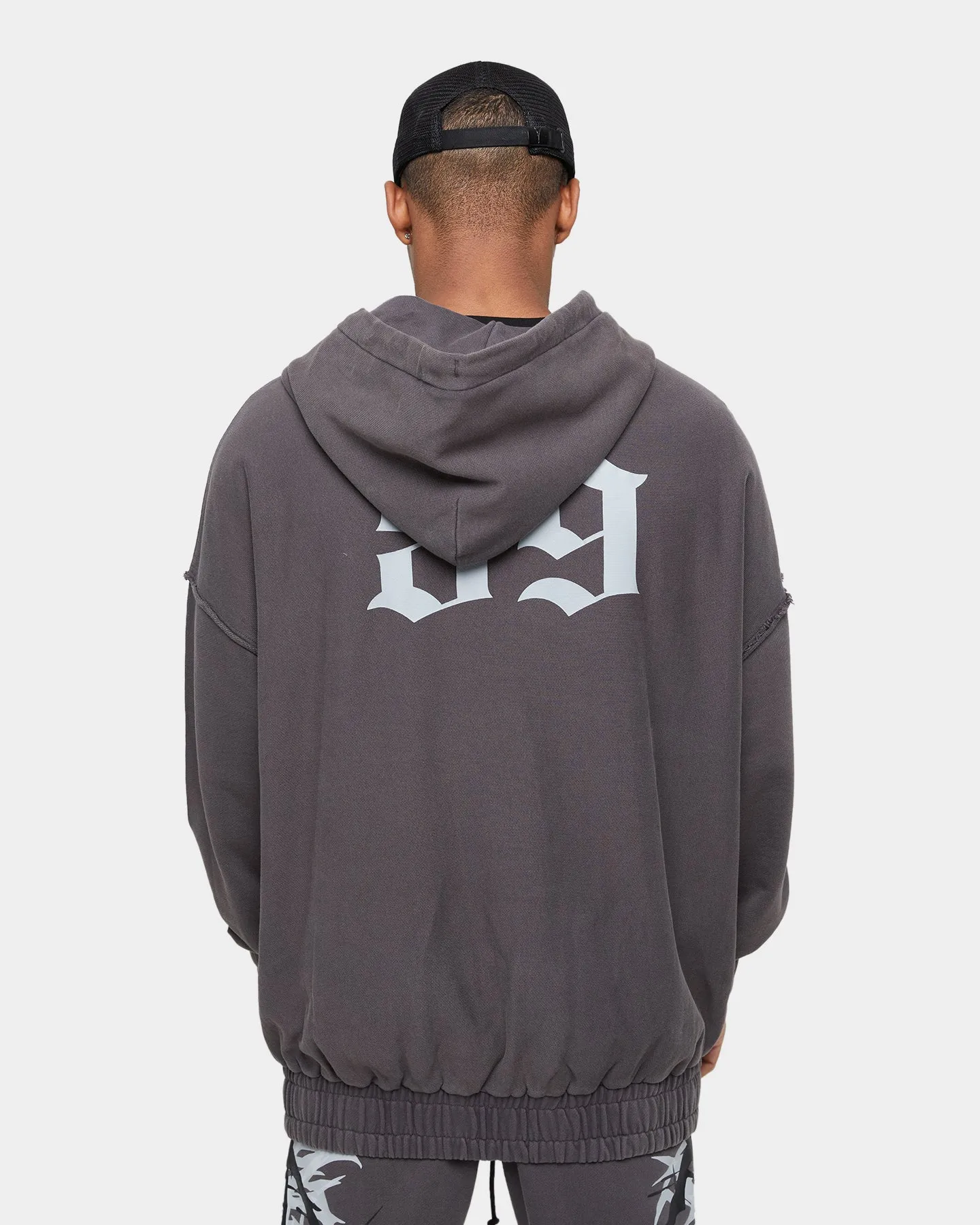 Carre Metalle Distressed Hoodie Washed Grey
