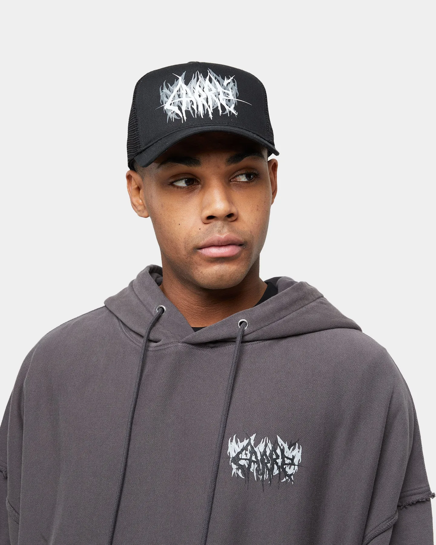 Carre Metalle Distressed Hoodie Washed Grey