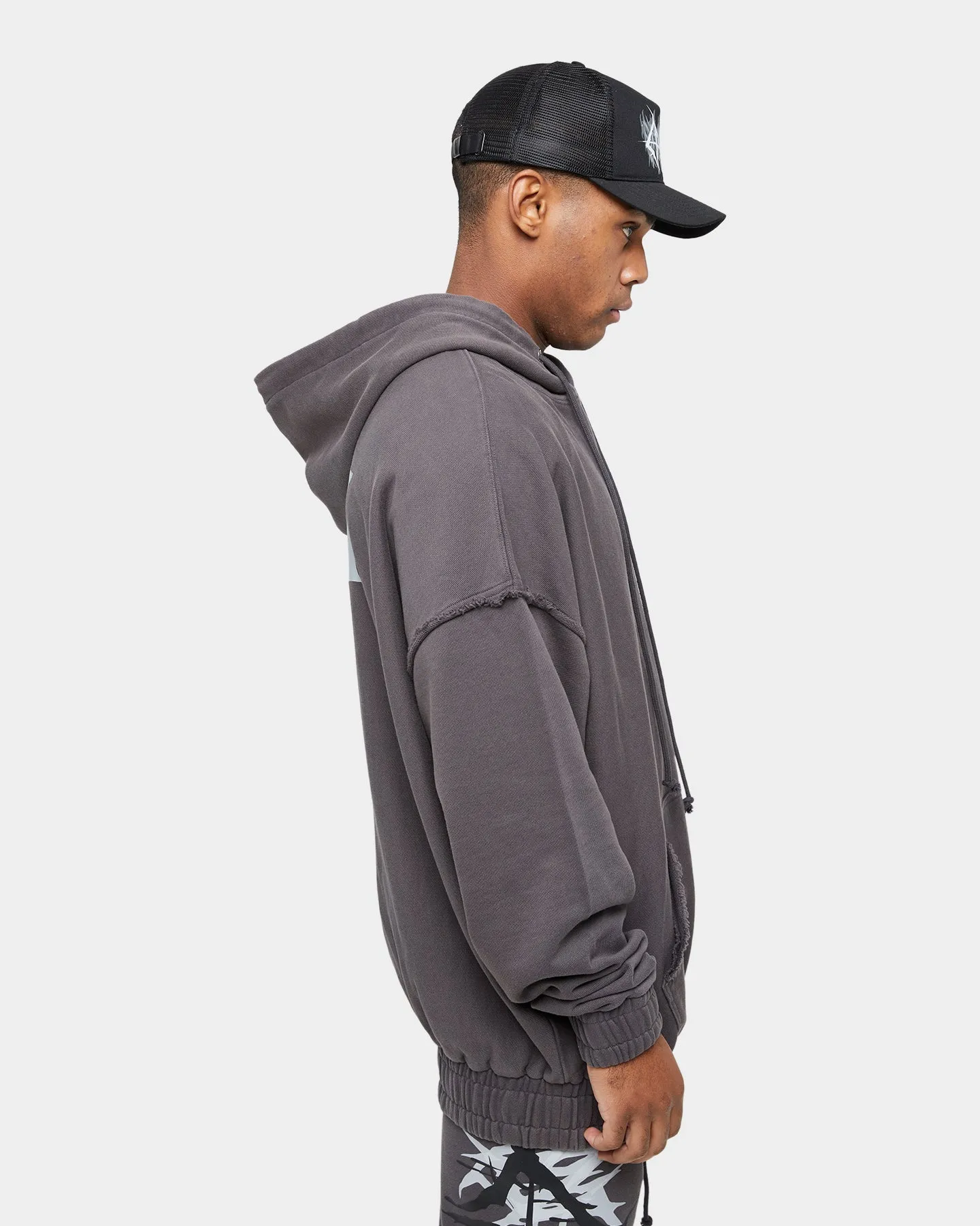 Carre Metalle Distressed Hoodie Washed Grey